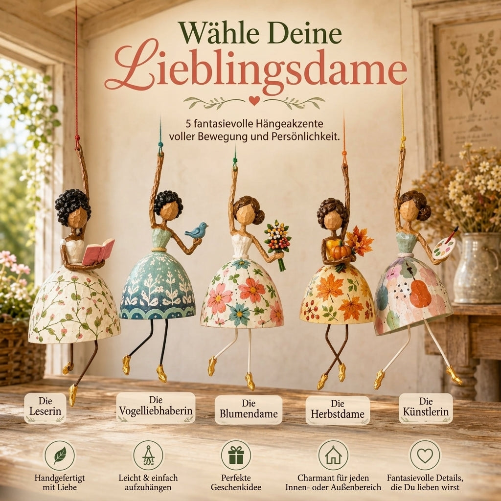 💃🌸 Verspielter Hängeschmuck „Tanzende Dame“