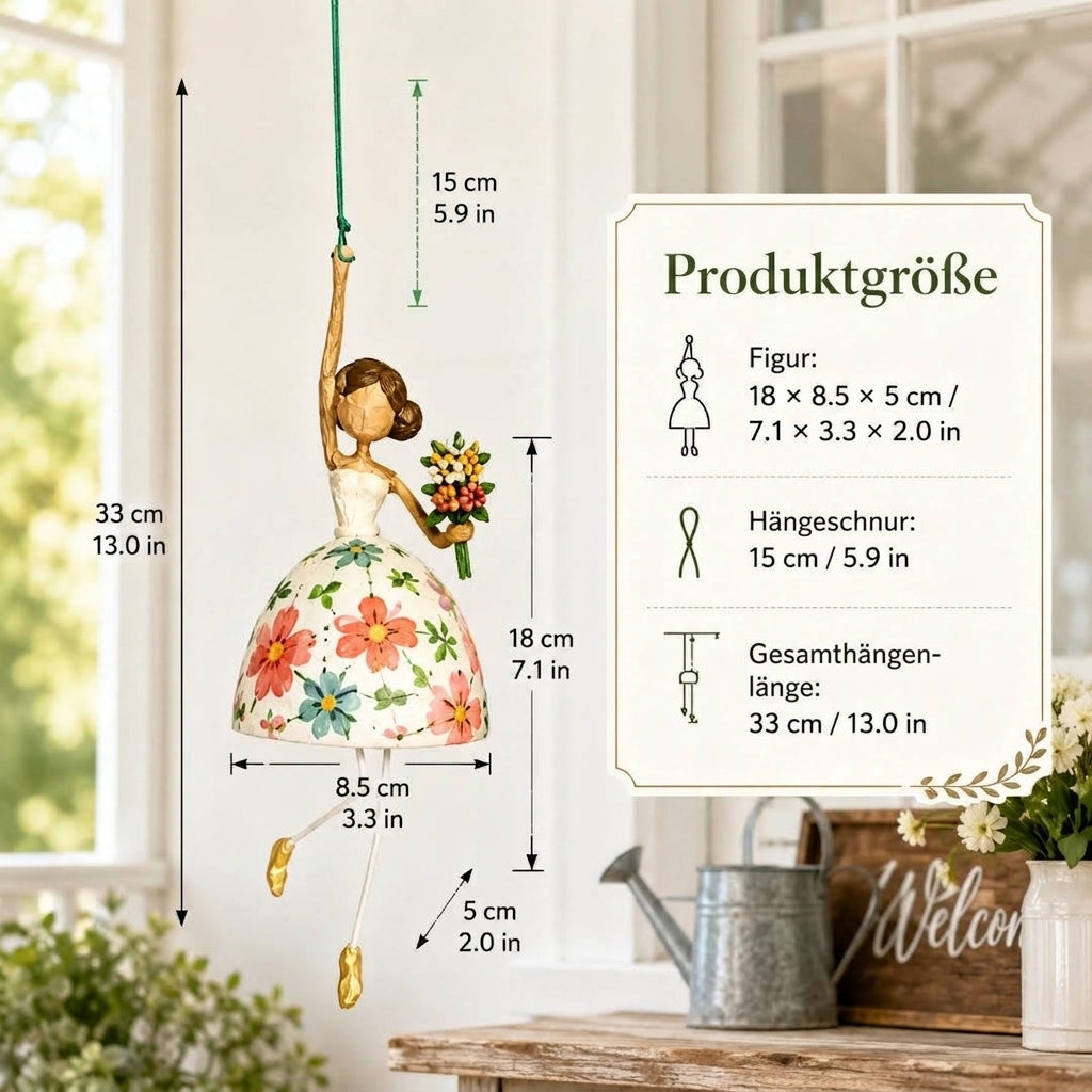 💃🌸 Verspielter Hängeschmuck „Tanzende Dame“