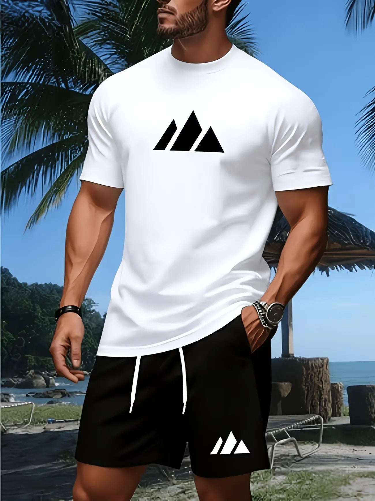 ⏰ Last day: 50% off! 🔥 Men's Sports Set with T-shirt and Shorts