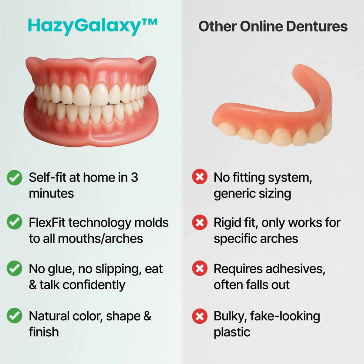 HazyGalaxy™ Maßgefertigte Zahnprothesen ENDET HEUTE 70% RABATT | Lächeln Sie mit Zuversicht