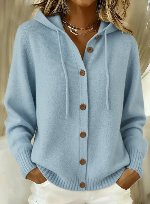 CLEARANCE SALE🔥 Women's Casual Hoodie Cotton Plain Long Sleeve Comfy Cardigan