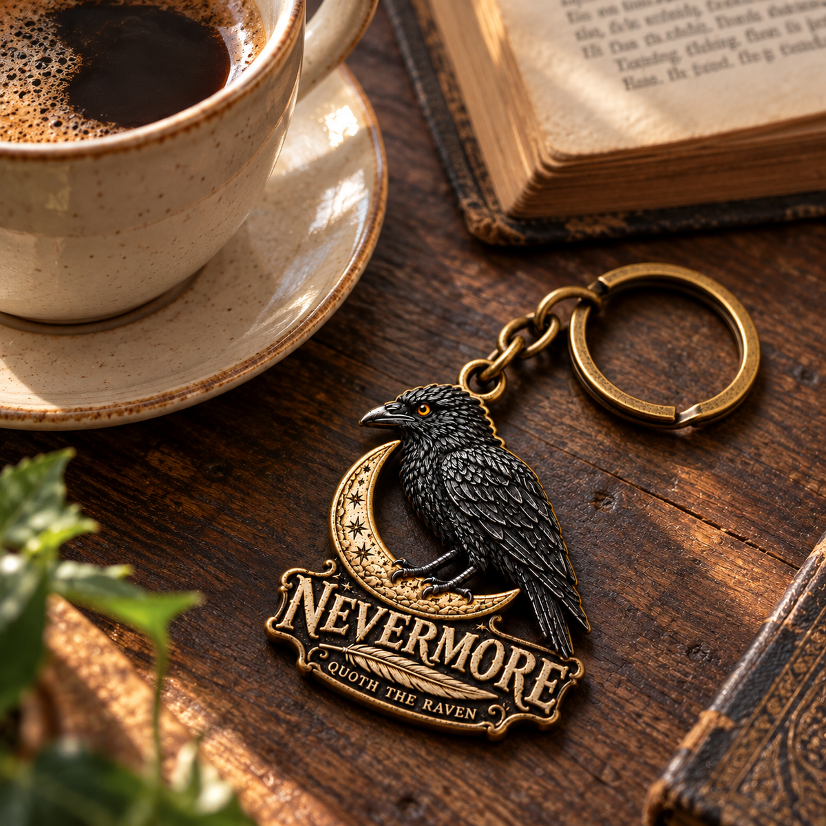 NEVERMORE Raven Vintage Keychain