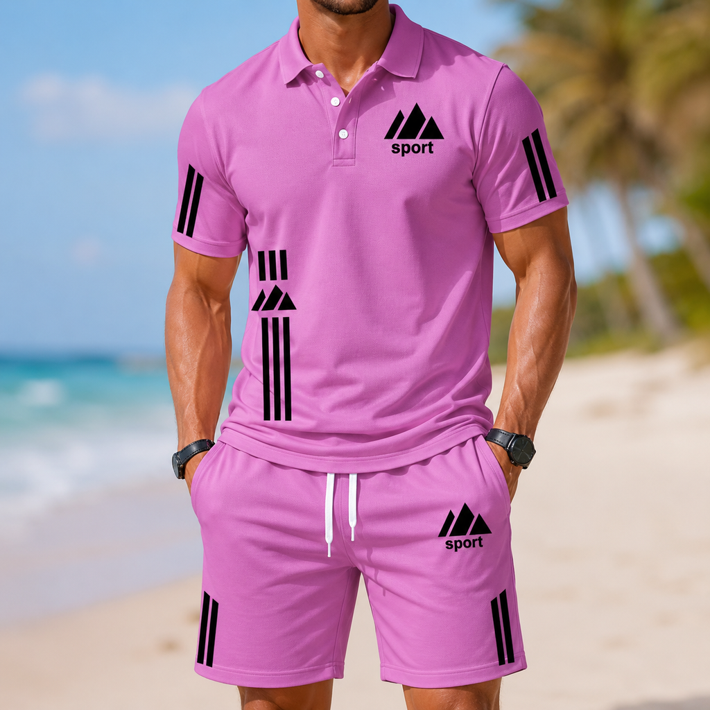 ⏰ Last day: 50% off! 🔥 Men's sports set with a polo shirt and shorts for summer