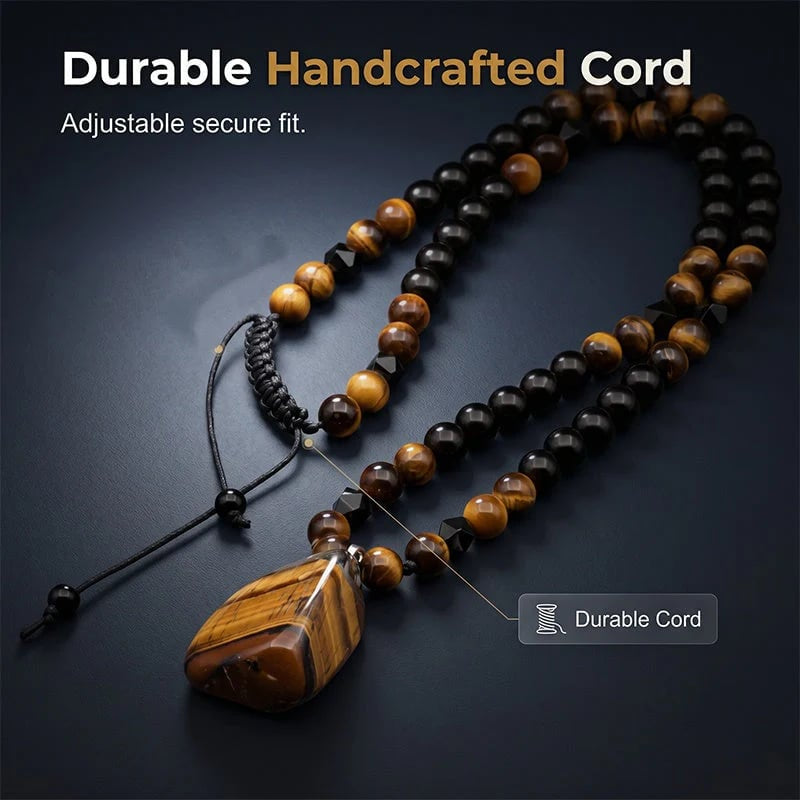 🔥49% OFF NOW🦁Men's Natural Tiger's‑Eye Beaded Necklace‑Stylish Energy Healing Stone Jewelry for Daily & Gift‑Giving