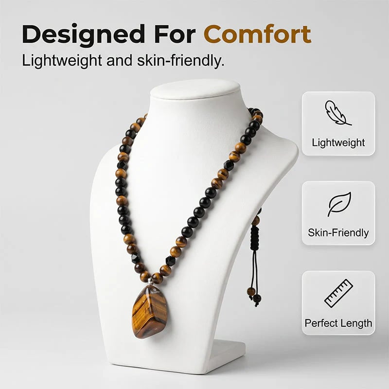 🔥49% OFF NOW🦁Men's Natural Tiger's‑Eye Beaded Necklace‑Stylish Energy Healing Stone Jewelry for Daily & Gift‑Giving