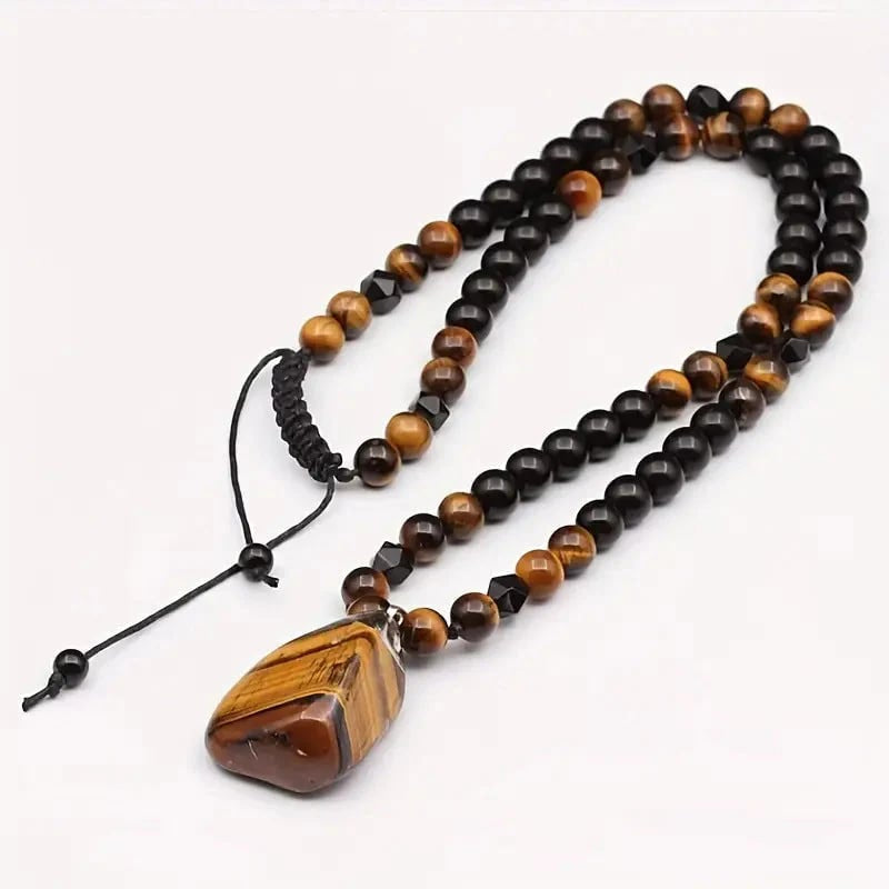 🔥49% OFF NOW🦁Men's Natural Tiger's‑Eye Beaded Necklace‑Stylish Energy Healing Stone Jewelry for Daily & Gift‑Giving