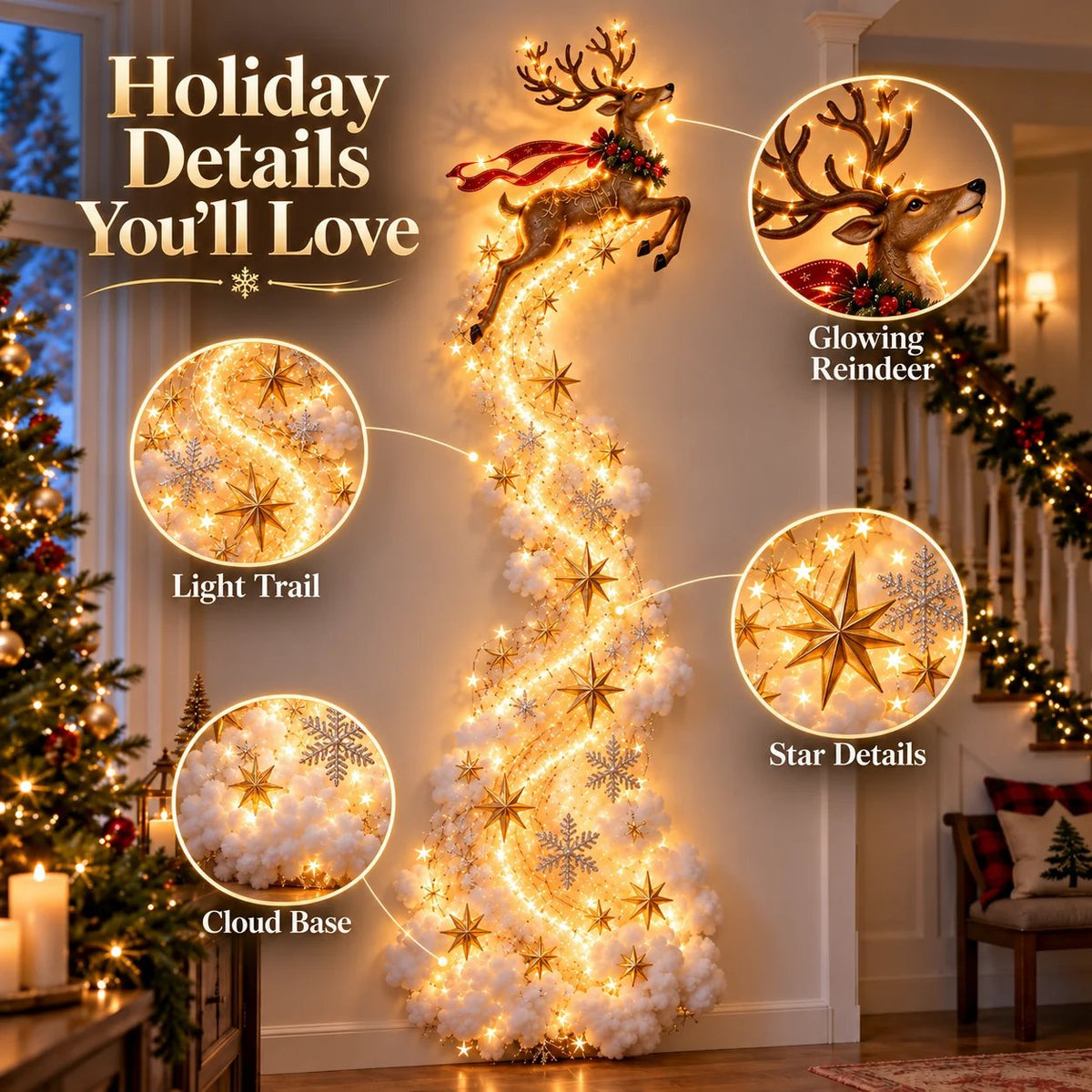 ✨Christmas Magic Trail Wall Light - A Little Christmas Magic, Right on Your Wall✨