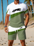 ⏰ Last day: 50% off! 🔥—Men's athletic summer set with T-shirt & shorts