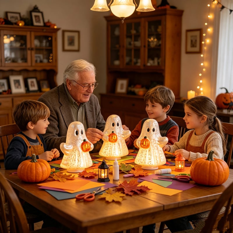 Set of 3 Illuminated Mercury Glass Ghosts by Valerie