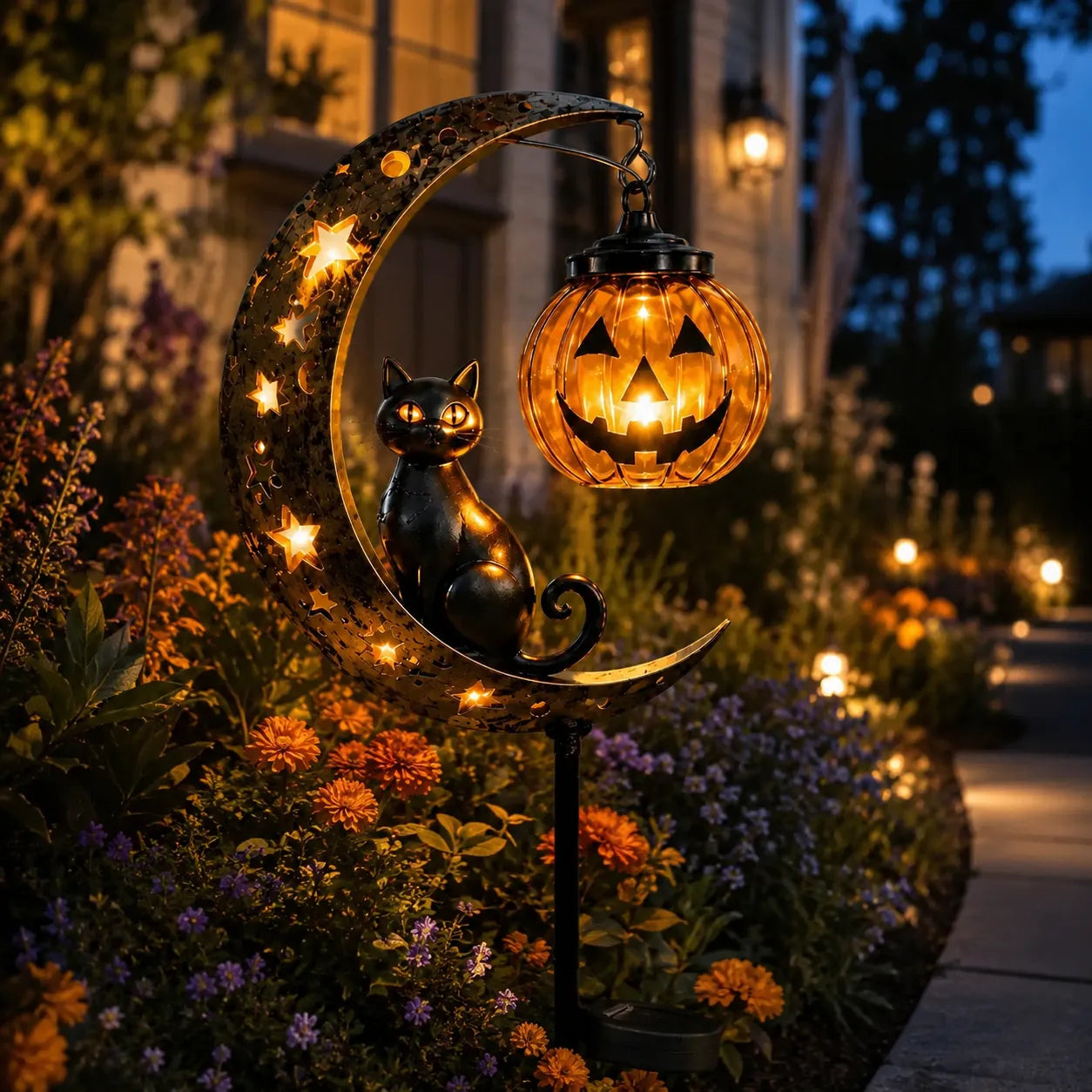🎃 Halloween Early Bird Sale | 49% OFF 🐈‍⬛ Pumpkin Moon Garden Stake Light