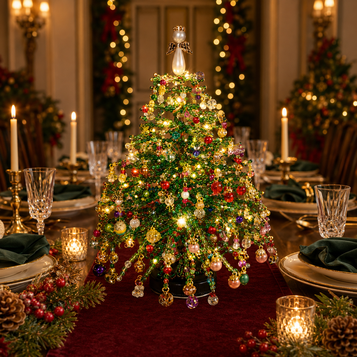 🎄✨ DIY Beaded Christmas Tree Kit – Create Your Own Sparkling Holiday Decoration
