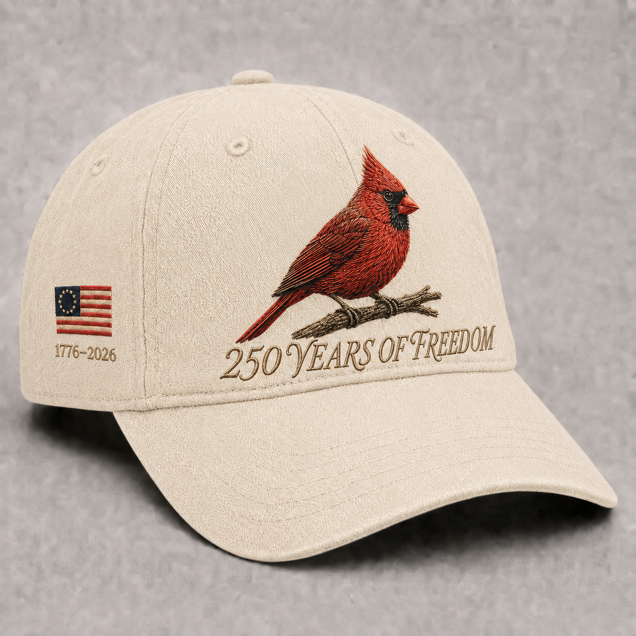 🐦 Northern Cardinal Embroidered Cap | 1776–2026