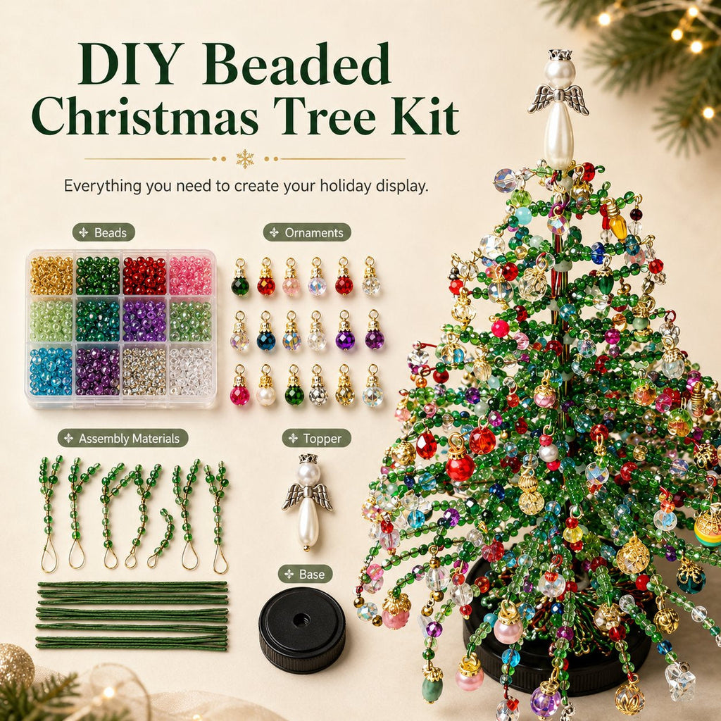 🎄✨ DIY Perlen-Weihnachtsbaum-Set – Fertige deine eigene funkelnde Weihnachtsdekoration an