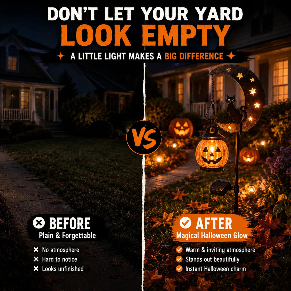 🎃 Halloween Early Bird Sale | 49% OFF 🐈‍⬛ Pumpkin Moon Garden Stake Light