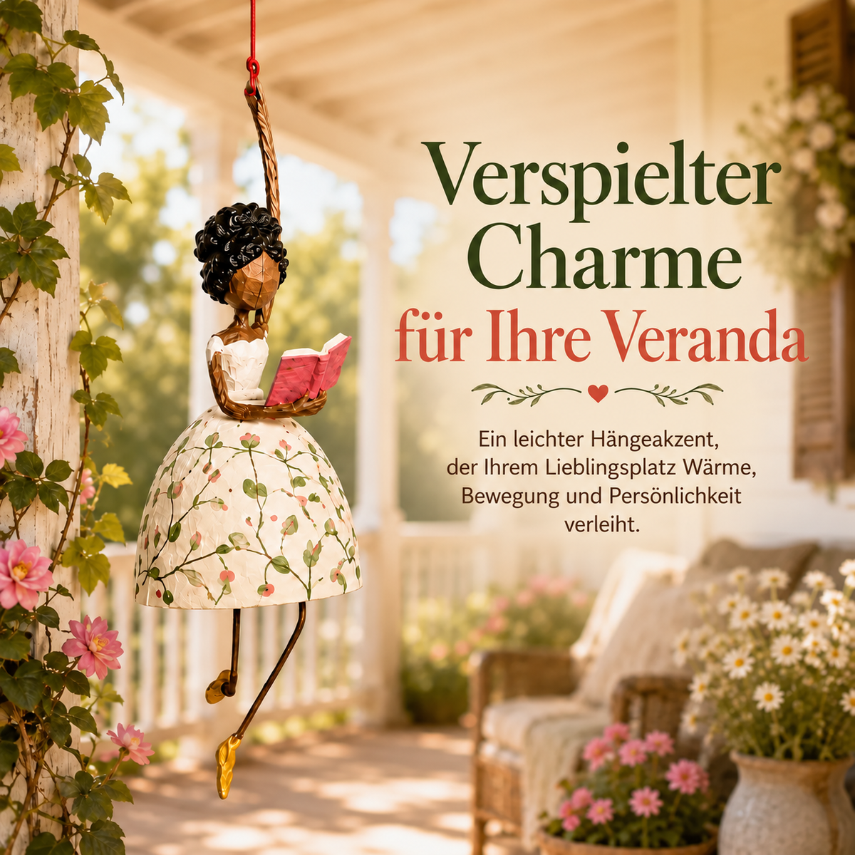 💃🌸 Verspielter Hängeschmuck „Tanzende Dame“
