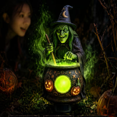 💥Early Bird Discount 53% OFF🏆Halloween Solar Witch Cauldron Garden Stake Light🧙