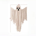 Handcrafted Woven Halloween Ghost Wall Decor - Cute Boho Hanging Ghost Decoration for Front Door, Porch & Indoor Home - Rustic Farmhouse Fall & Spooky Season Party Ornament