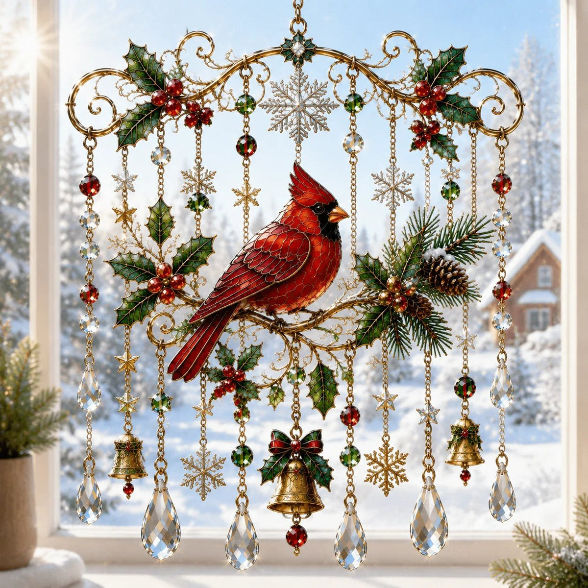 🔥Last Day 49% OFF - Handmade Christmas Stained Glass Window Hanging