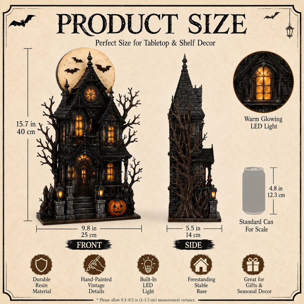 🔥Letzter Tag 49% Rabatt - 🧙🖤Beleuchtete Halloween Geisterhaus- & Figurenkollektion