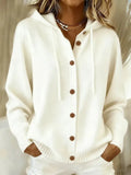 CLEARANCE SALE🔥 Women's Casual Hoodie Cotton Plain Long Sleeve Comfy Cardigan