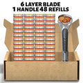 Men's Razor Refill Set + Free Handle – Ultra-Sharp Stainless Blades for Smooth Shave
