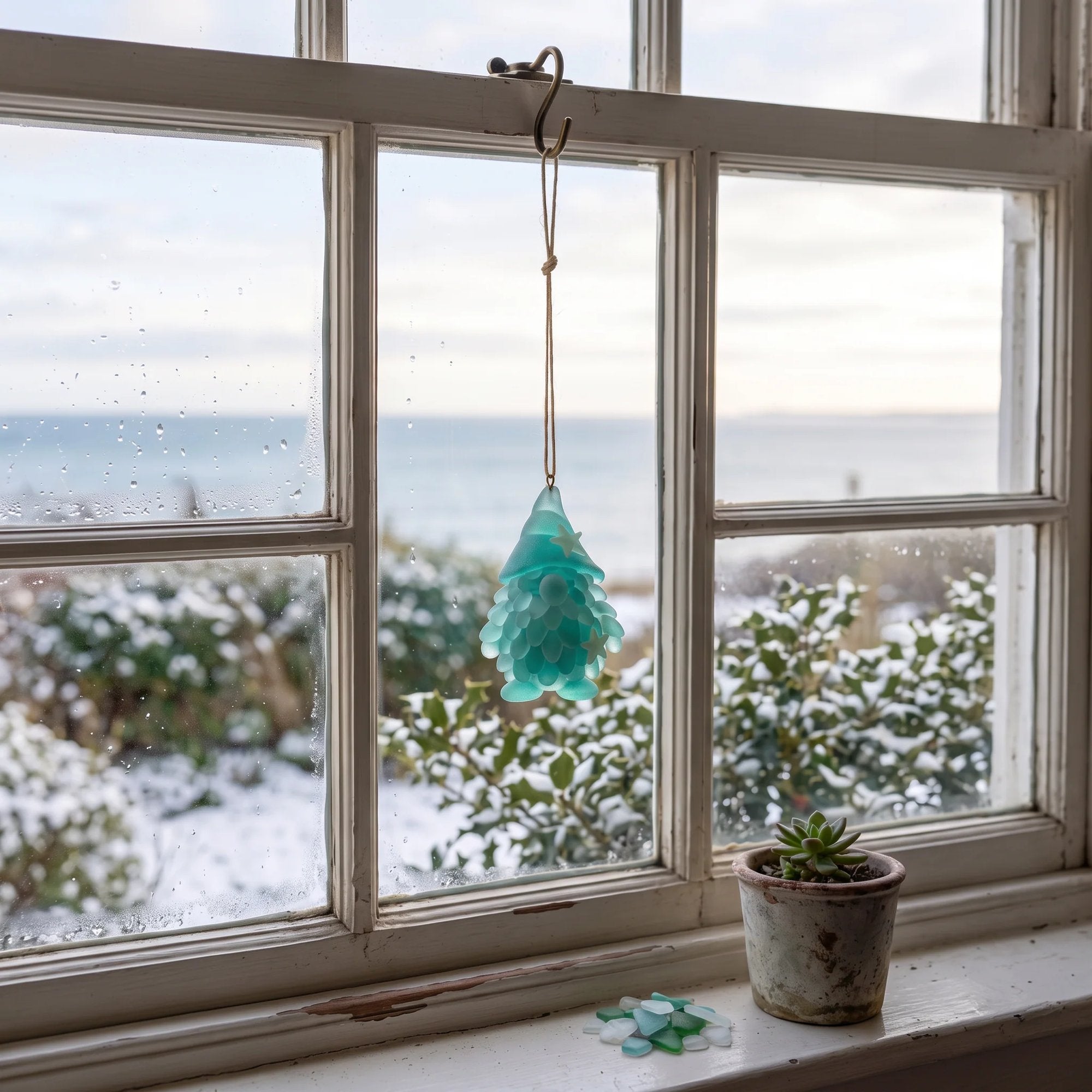 🌊🧝‍♂️ 2026 Coastal Gnome Advent Calendar – 24 Sea Glass Christmas Charms 🎄✨(2D Plane)