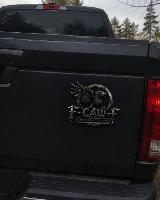 🦅 F-CAW-F "Midnight Edition" Metal Emblem - Premium Attitude Decal