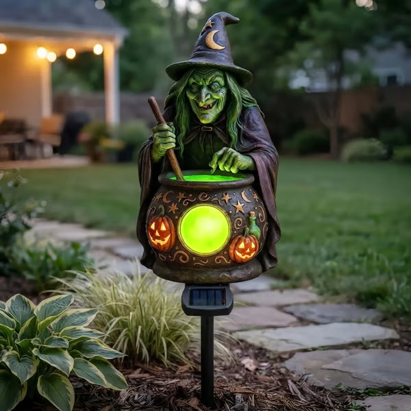 💥Early Bird Discount 53% OFF🏆Halloween Solar Witch Cauldron Garden Stake Light🧙