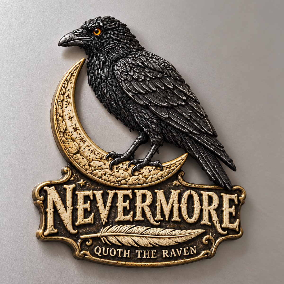 NEVERMORE Raven & Moon Fridge Magnet