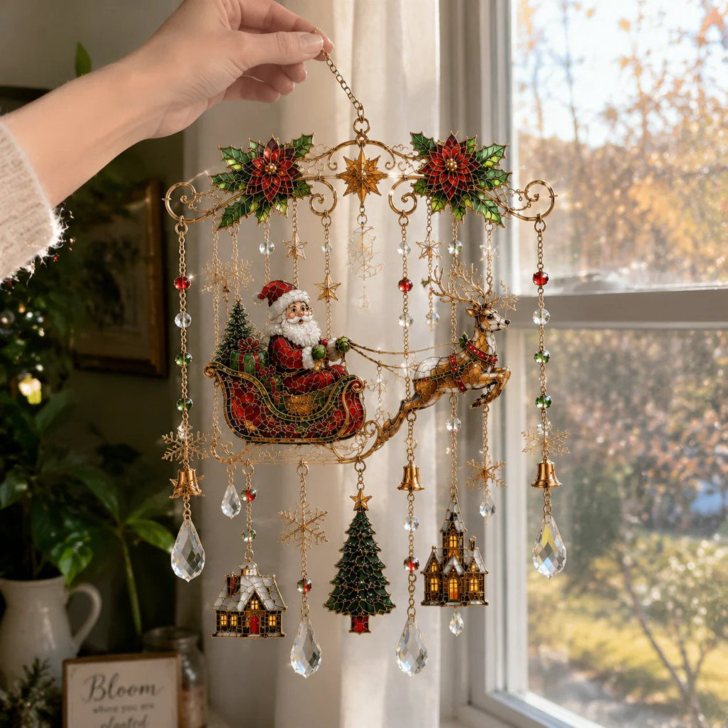 🔥Last Day 49% OFF - Handmade Christmas Stained Glass Window Hanging