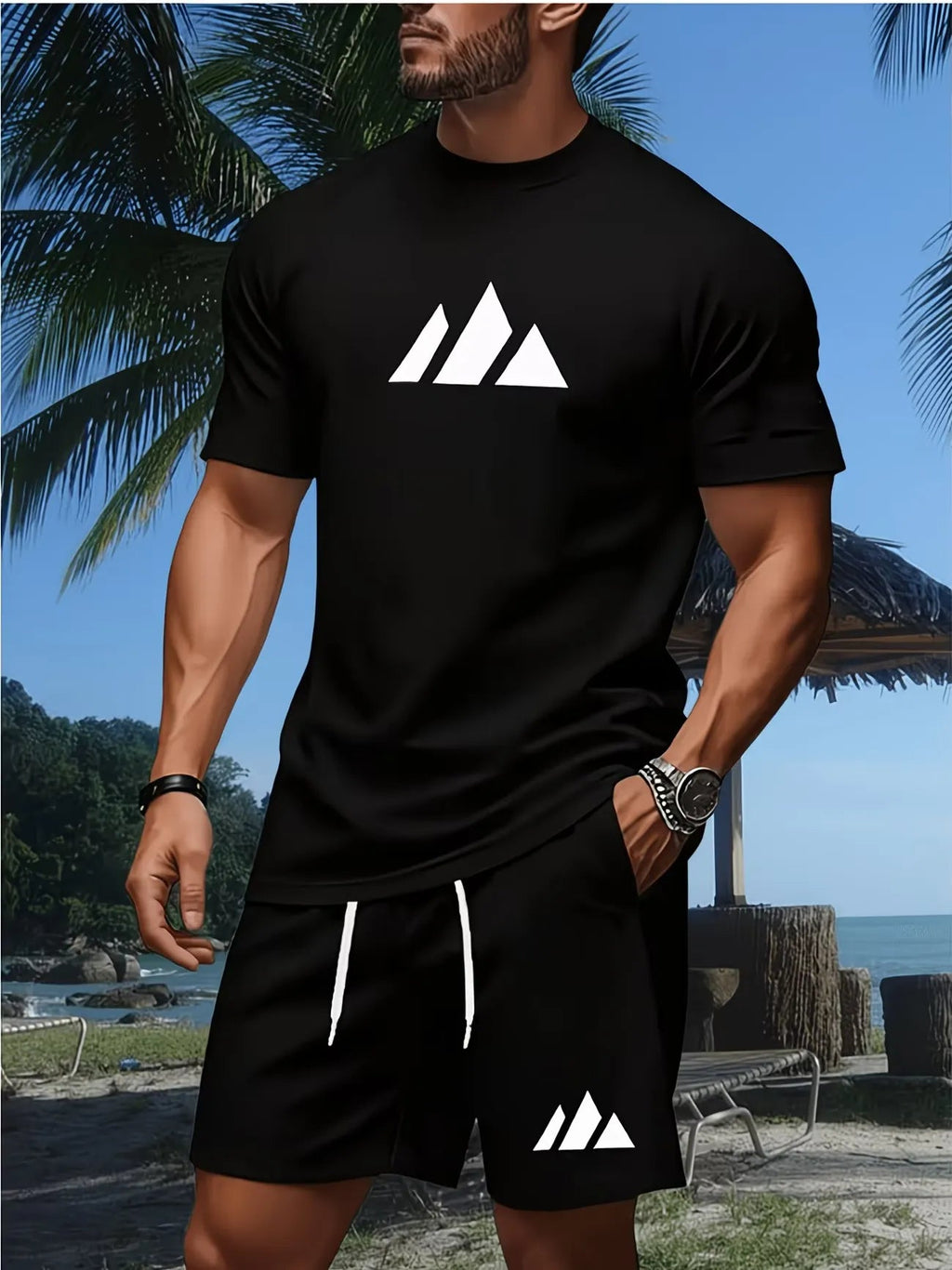 ⏰ Last day: 50% off! 🔥 Men's Sports Set with T-shirt and Shorts