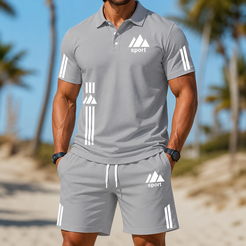 ⏰ Last day: 50% off! 🔥 Men's sports set with a polo shirt and shorts for summer