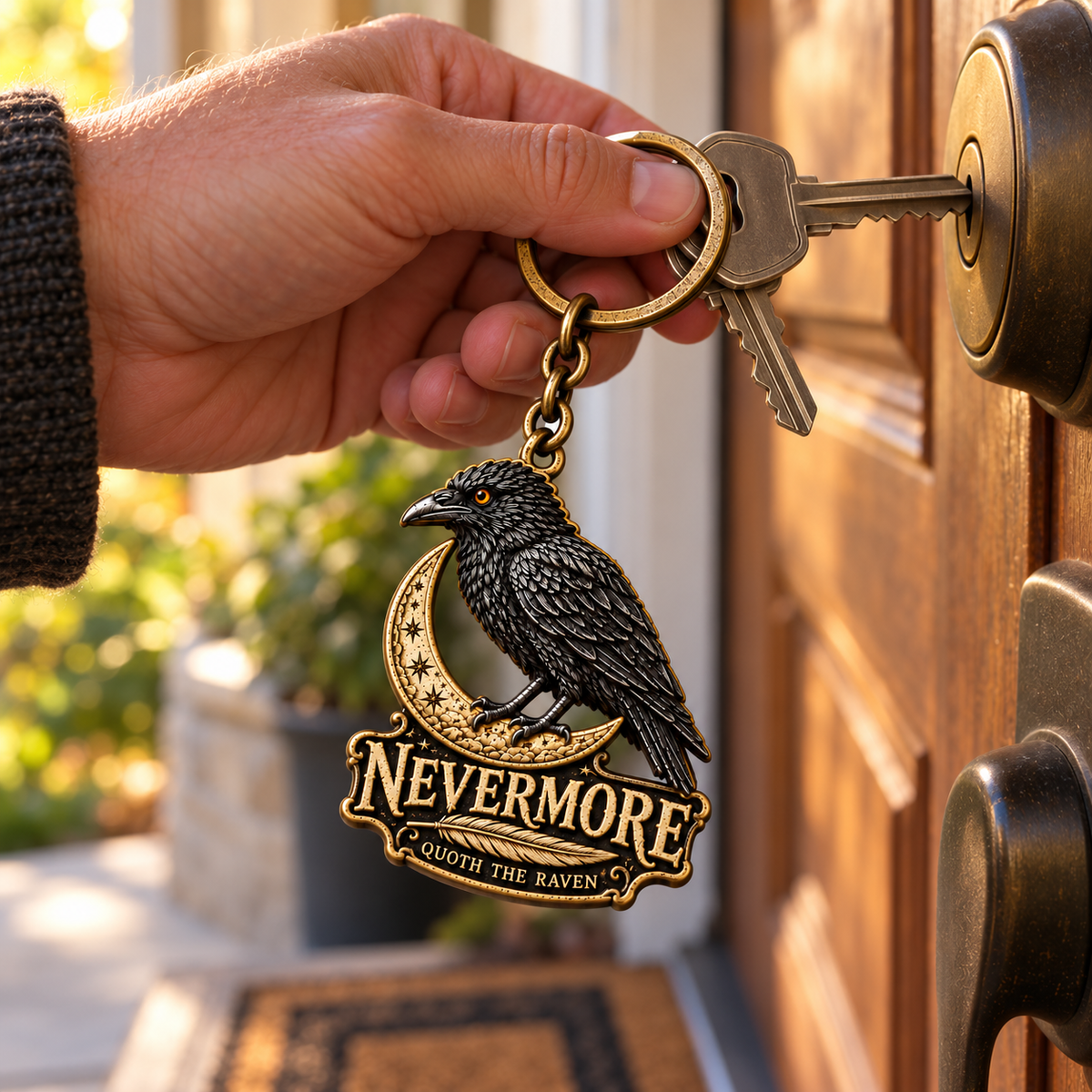 NEVERMORE Raven Vintage Keychain