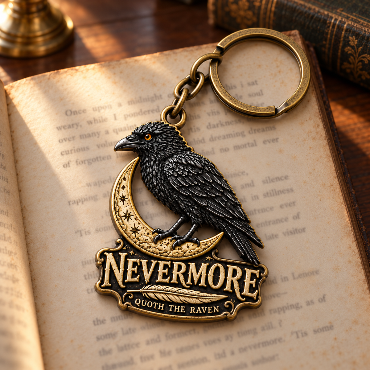 NEVERMORE Raven Vintage Keychain