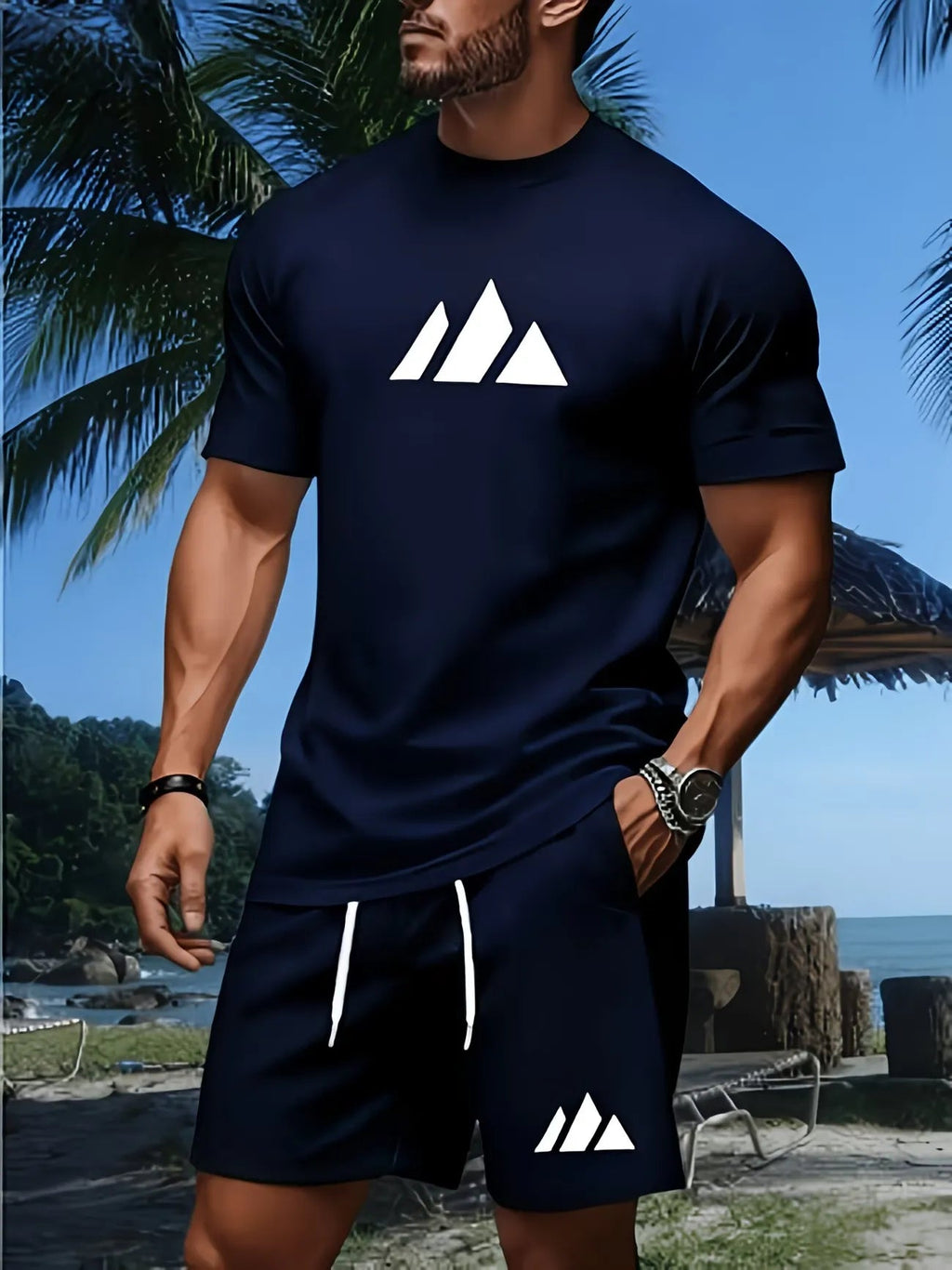 ⏰ Last day: 50% off! 🔥 Men's Sports Set with T-shirt and Shorts