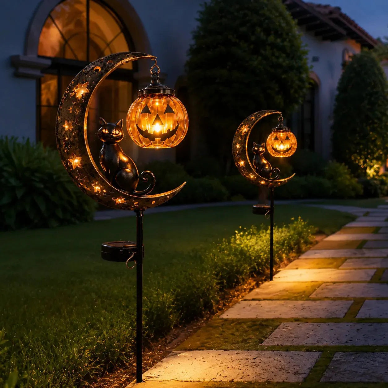 🎃 Halloween Early Bird Sale | 49% OFF 🐈‍⬛ Pumpkin Moon Garden Stake Light
