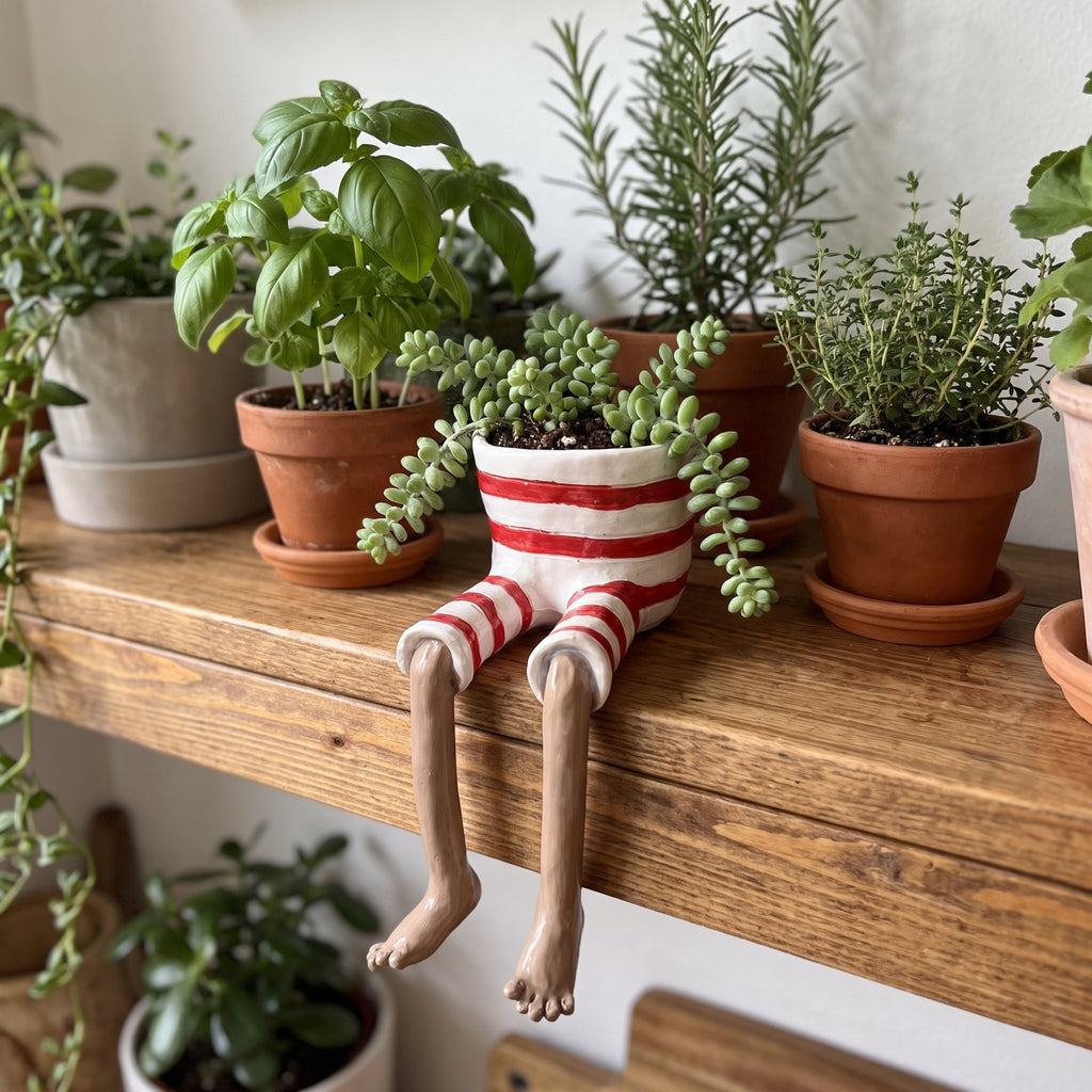 Handmade Dangling-Legs Plant Pot